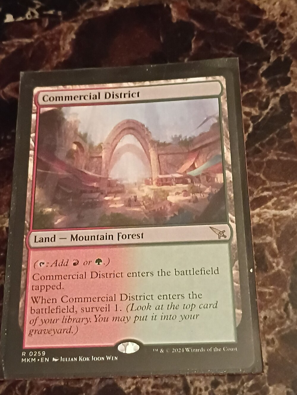 Commercial District — Multicolor Land Card for Card Games